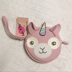 Betsey Johnson Unicorn Llama Coin Purse / Wristlet